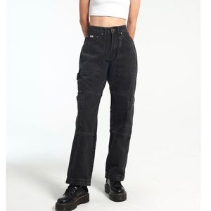 Ragged Priest High Waist Black Cargo/Carpenter Jeans. UK Size 14/US 10